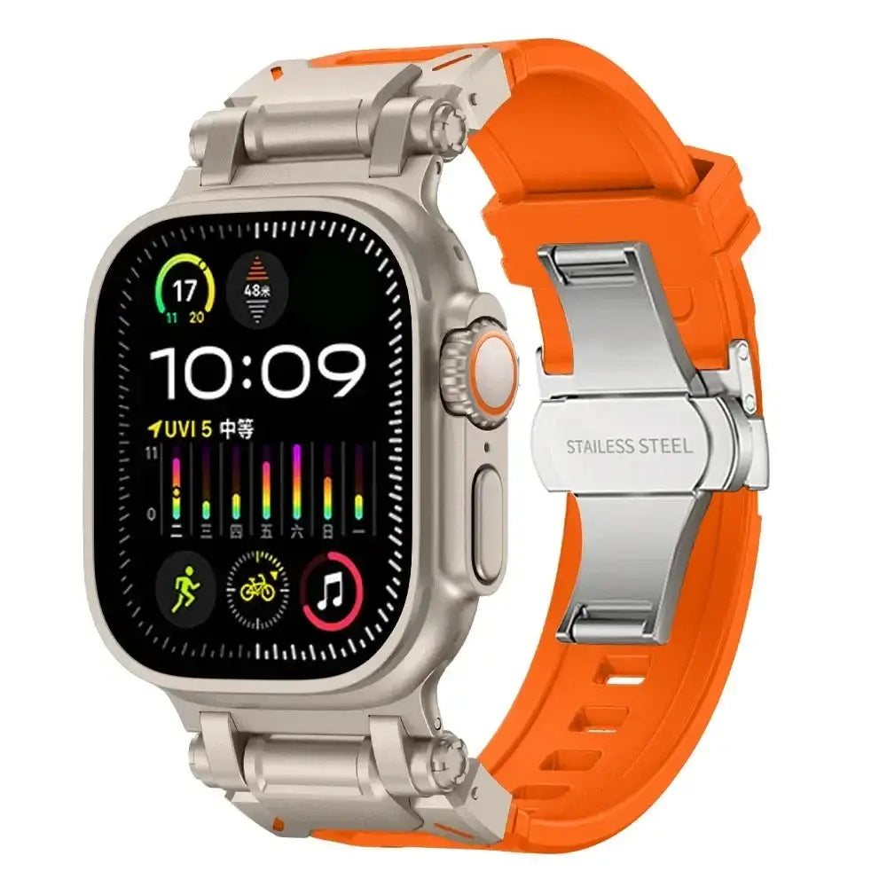 ActionFlex Silikon-Armband - Titan & Orange / 42 mm - Apple Watch Armband