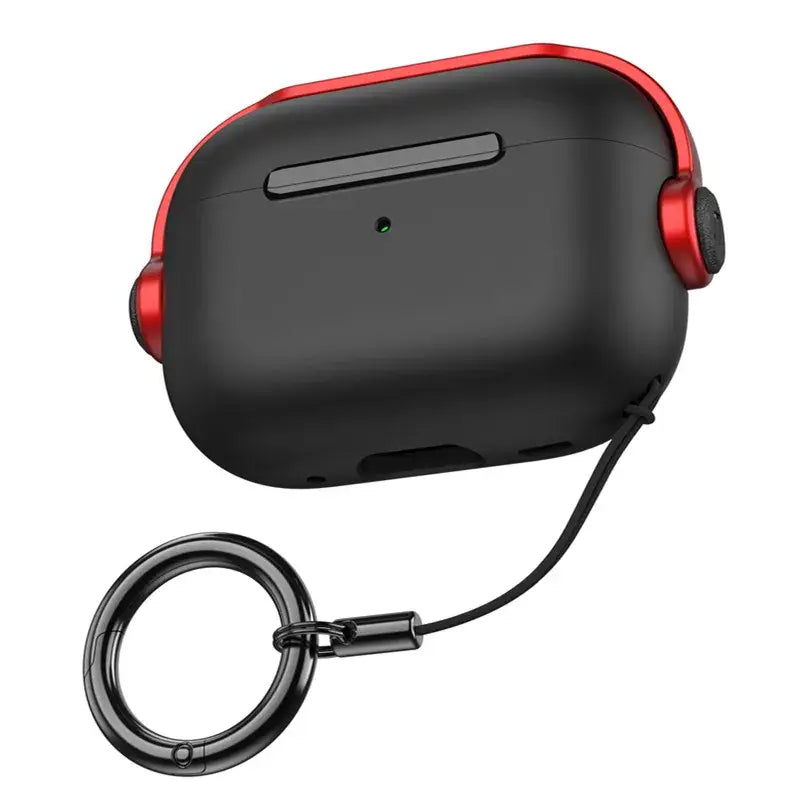 Airpods Zubehör - Airpods Schutzhülle mit Lock-System - Black & Red / AirPods Pro 2