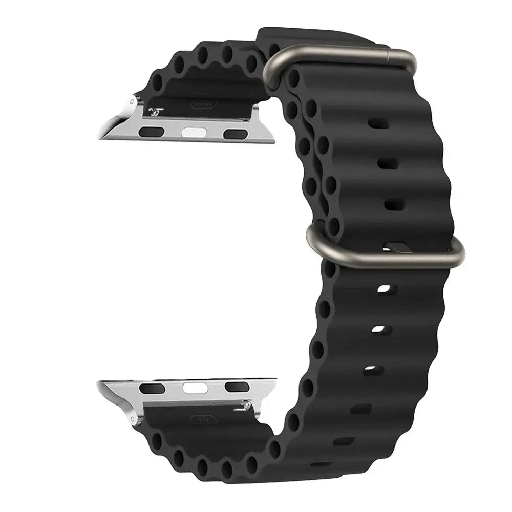 Apple Watch Armband - Apple Watch Ocean Silikon-Armband - Black / 38-40-41 mm