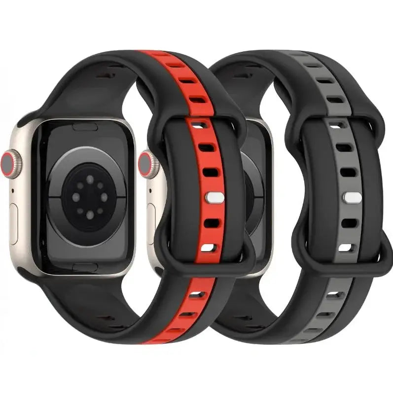 Apple Watch Armband - Color-Block Silikon-Armband mit Pin-Verschluss