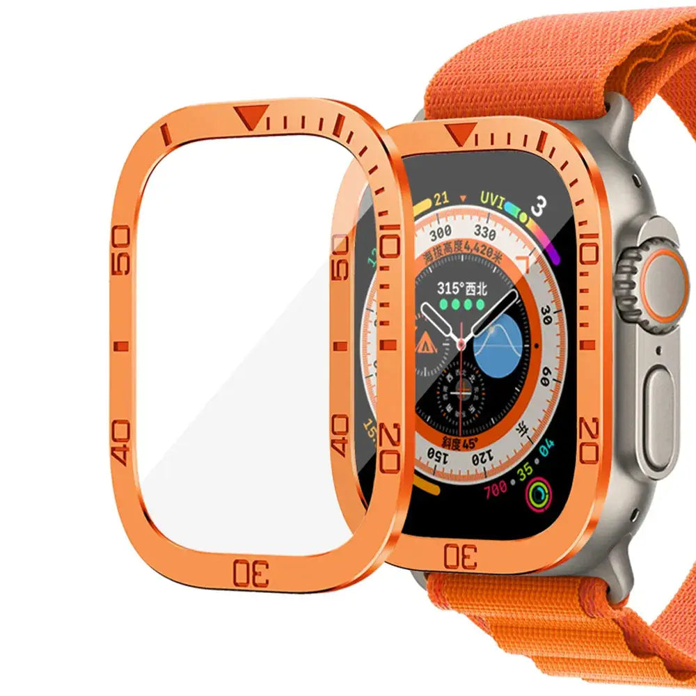 Displayschutz - Displayschutz mit Zifferblatt für Apple Watch Ultra - Orange