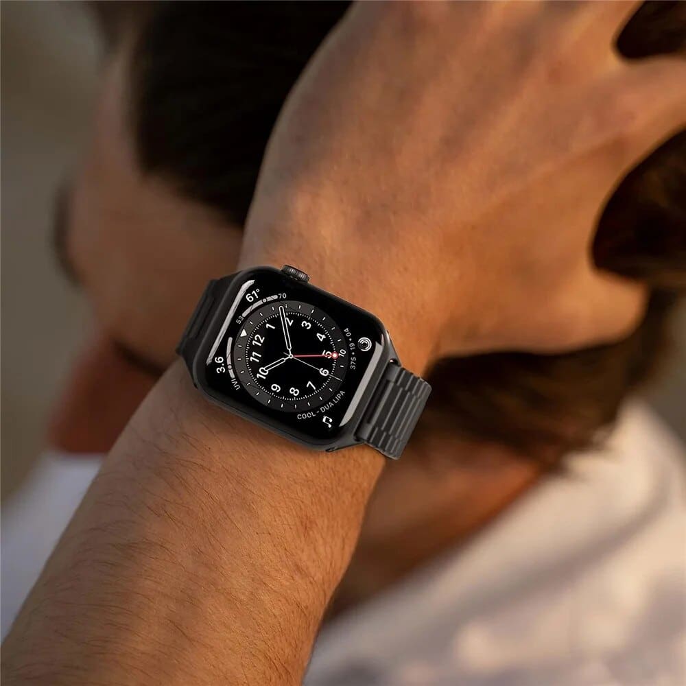 Dünnes Edelstahl Gliederarmband mit Magnet-Verschluss - Apple Watch Armband
