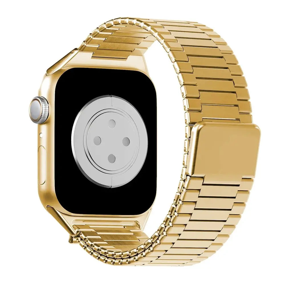 Apple Watch Armband - Dünnes Edelstahl Gliederarmband mit Magnet-Verschluss - Gold / 38 mm