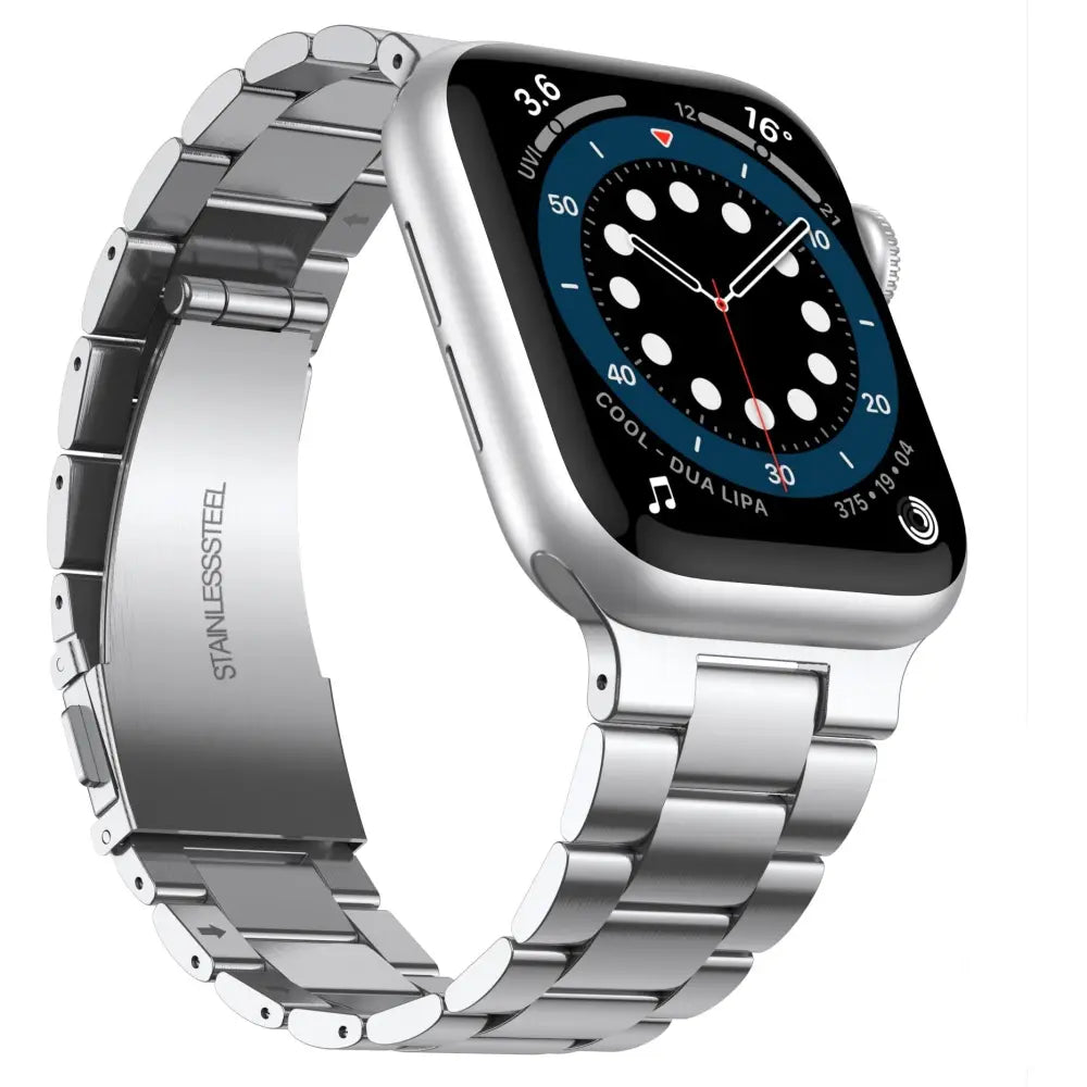 Apple Watch Armband - Dünnes Gliederarmband aus Edelstahl (2mm) - Silber / 38-40-41 mm