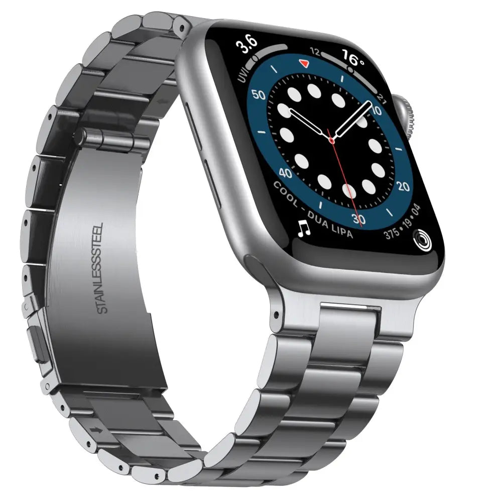 Apple Watch Armband - Dünnes Gliederarmband aus Edelstahl (2mm) - Space Gray / 38-40-41 mm