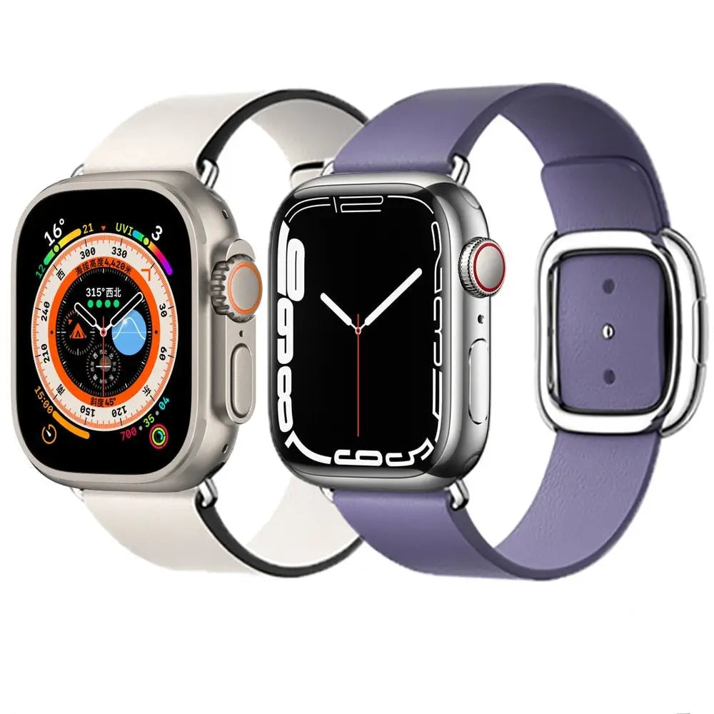 Apple Watch Armband - Echtleder-Armband mit Edelstahl-Schnalle