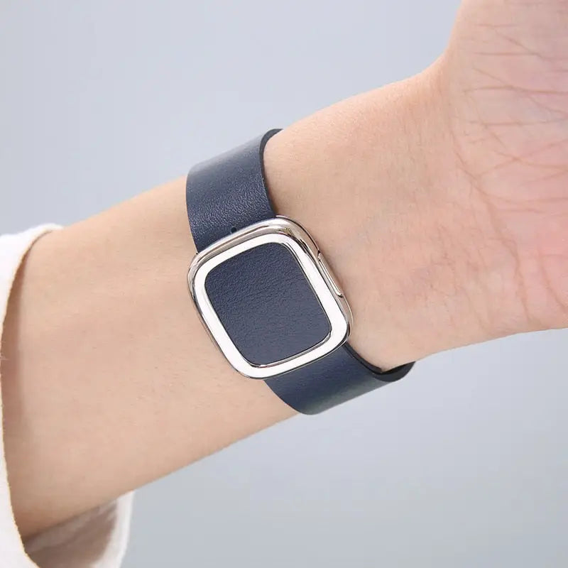 Apple Watch Armband - Echtleder-Armband mit Edelstahl-Schnalle