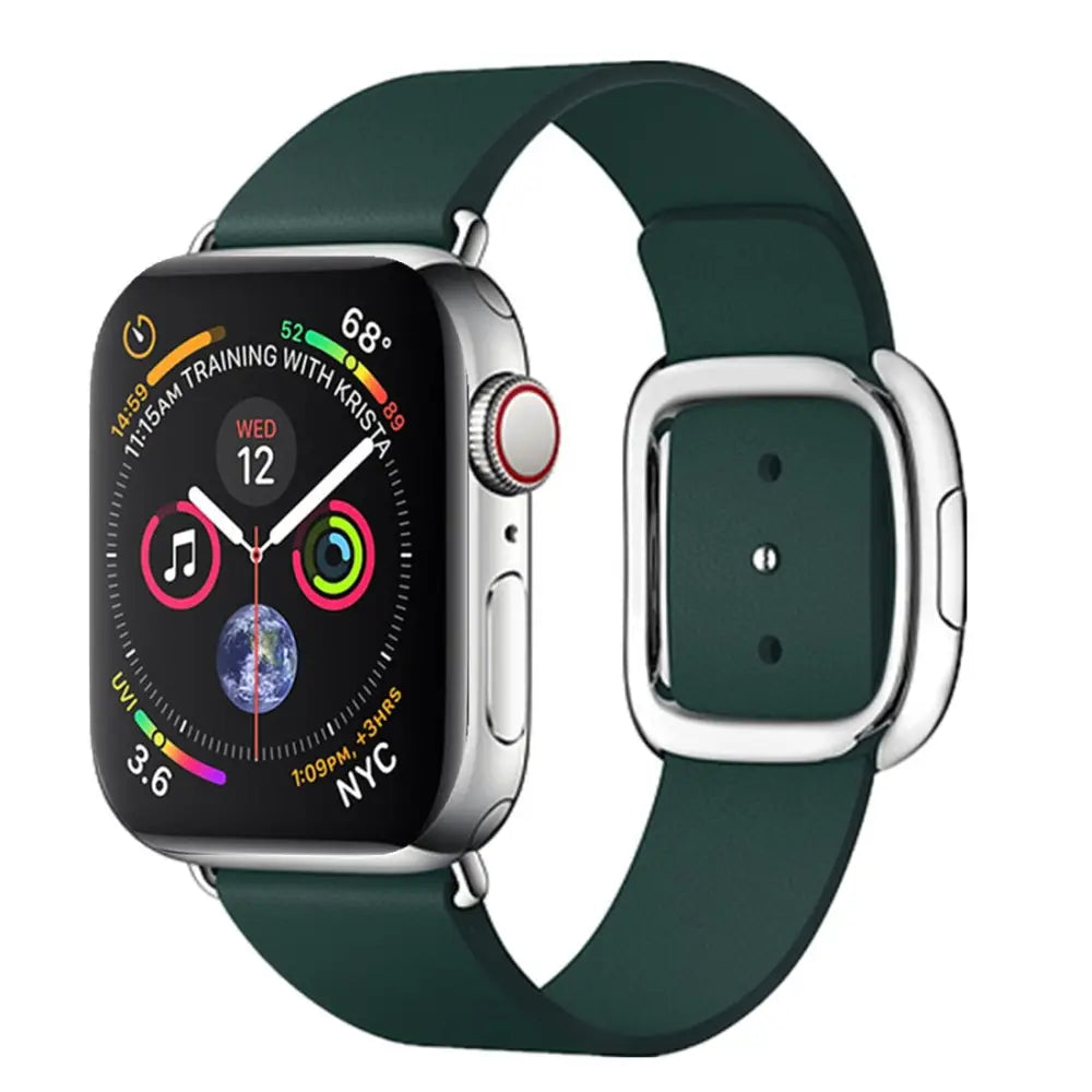 Apple Watch Armband - Echtleder-Armband mit Edelstahl-Schnalle