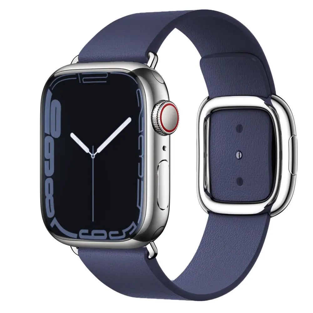 Apple Watch Armband - Echtleder-Armband mit Edelstahl-Schnalle - Dunkelblau / 38-40-41 mm