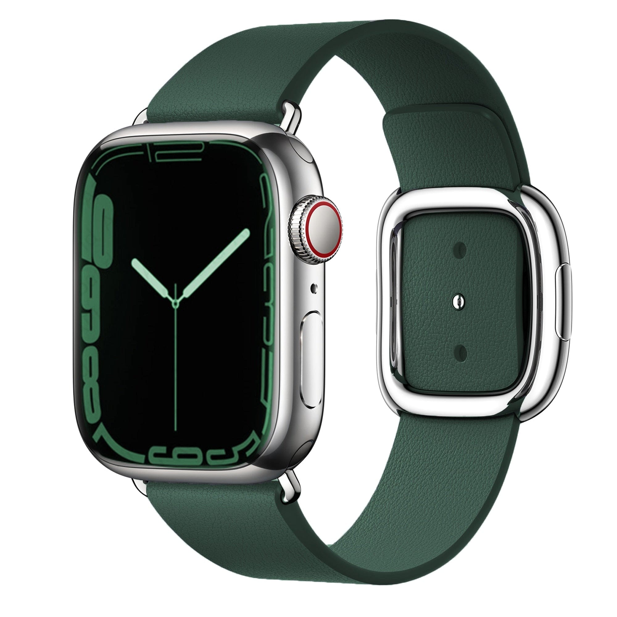Echtleder-Armband mit Edelstahl-Schnalle - Forest Green / 38-40-41 mm - Apple Watch Armband