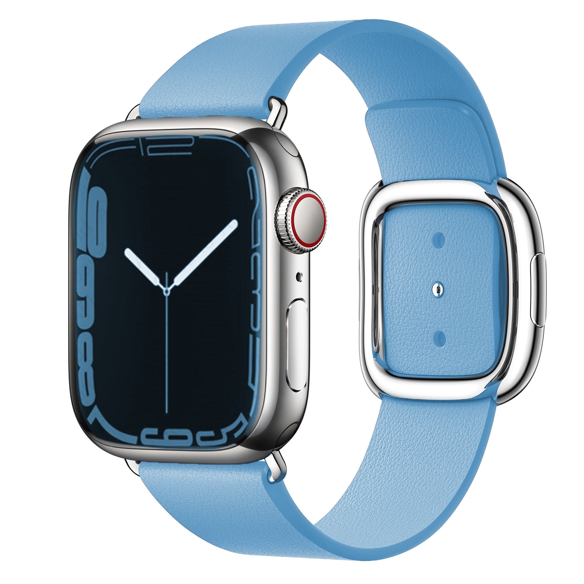 Echtleder-Armband mit Edelstahl-Schnalle - Lake Blue / 38-40-41 mm - Apple Watch Armband