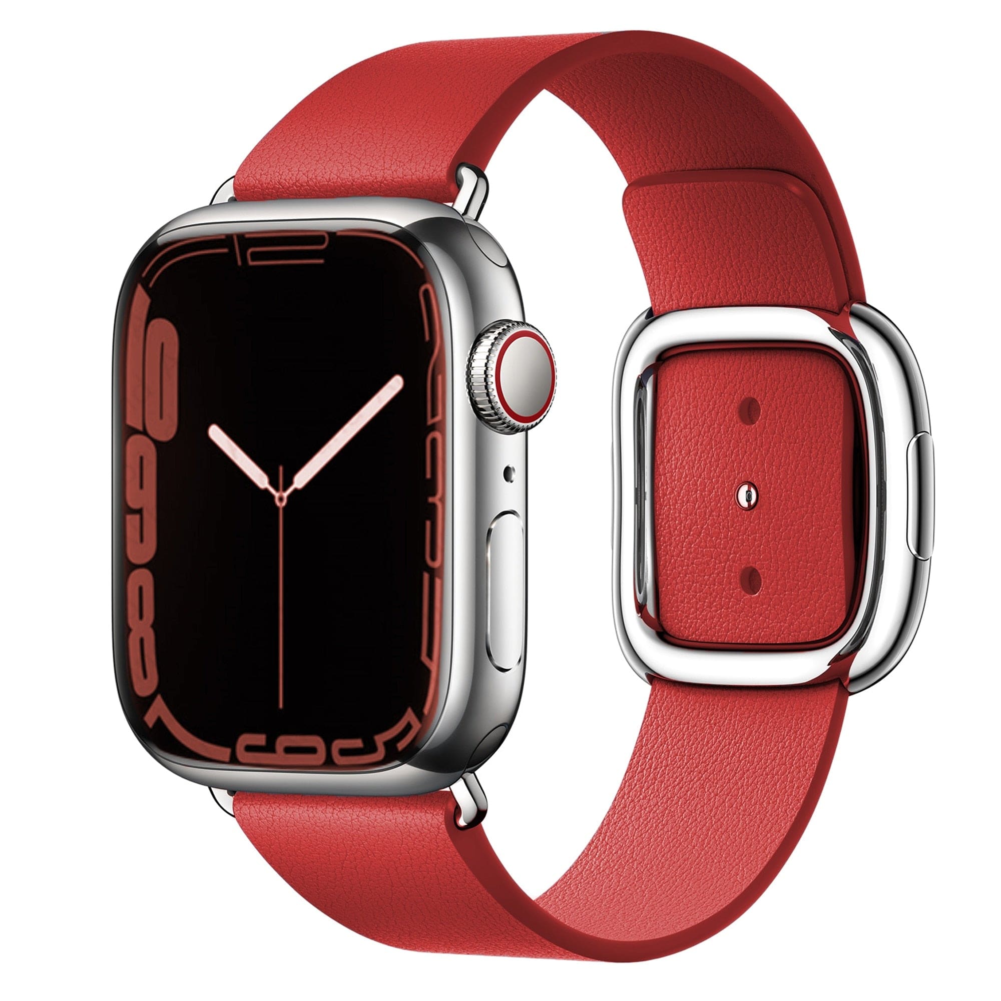 Echtleder-Armband mit Edelstahl-Schnalle - Ruby Red / 38-40-41 mm - Apple Watch Armband