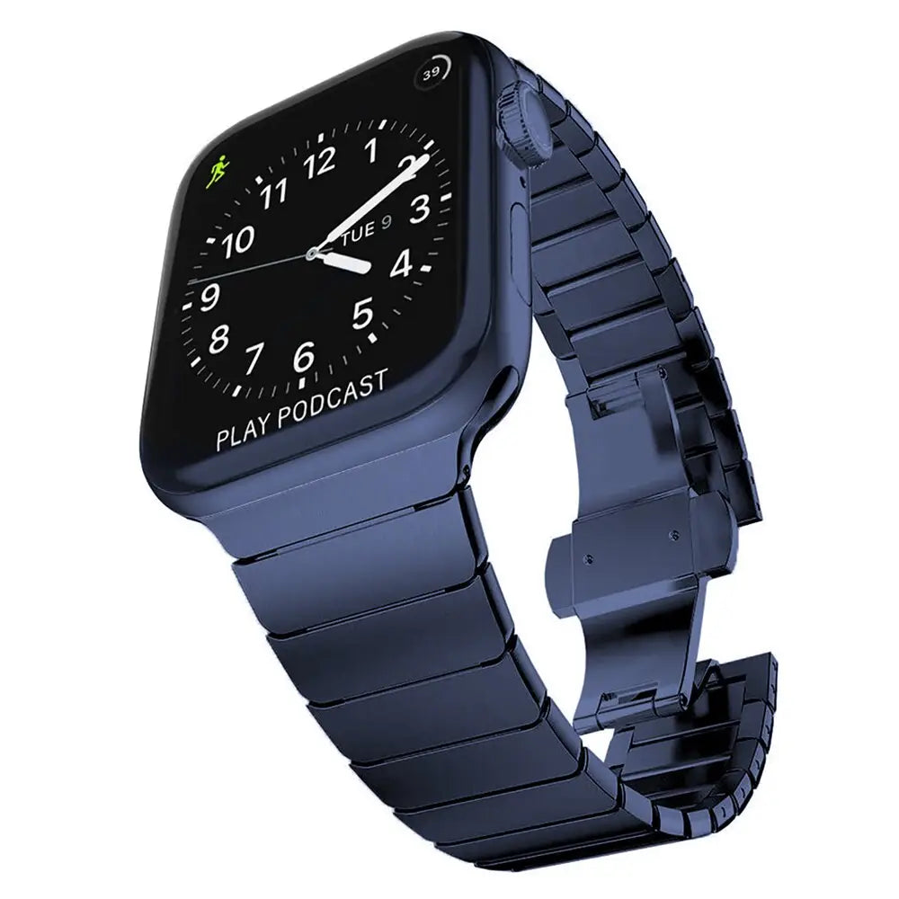 Apple Watch Armband - Edelstahl Gliederarmband - Mitternachtsblau / 38-40-41 mm