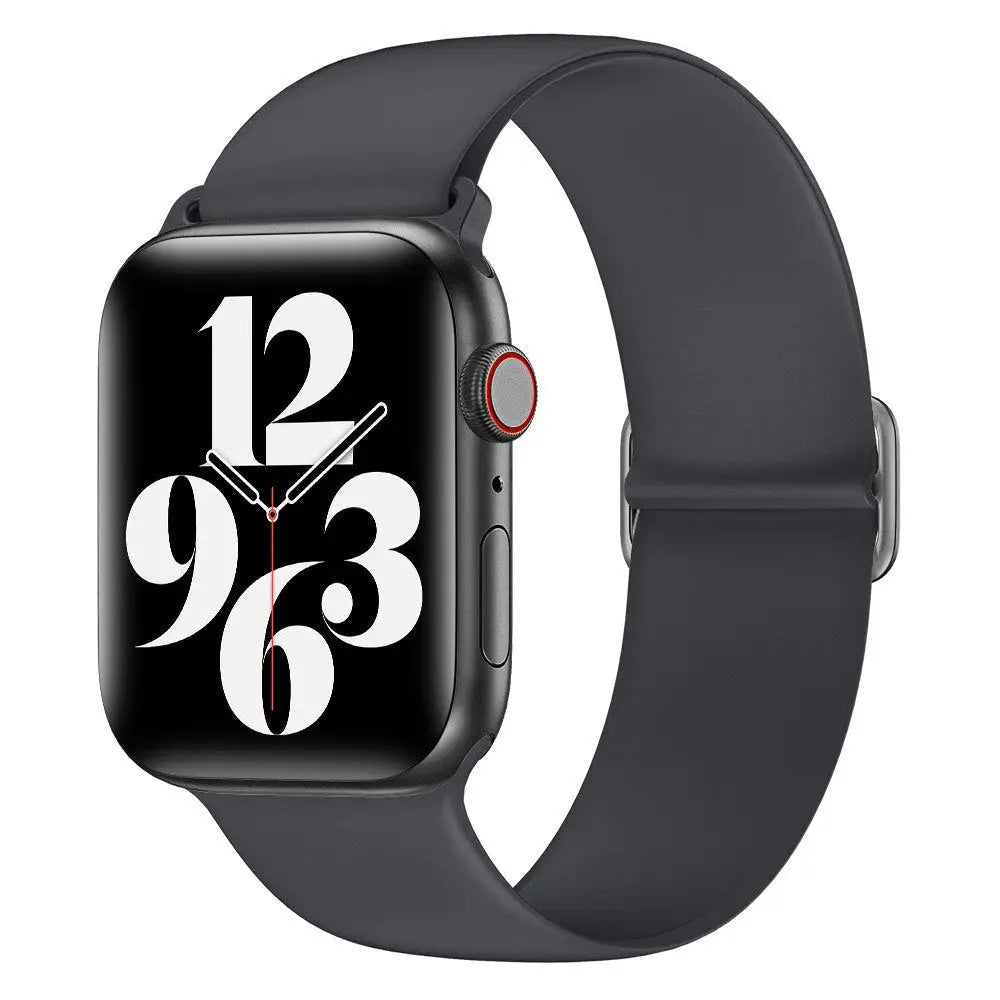 Apple Watch Armband - Elastisches Silikon Armband (anpassbar extra-dünn) - Anthrazit / 38-40-41 mm