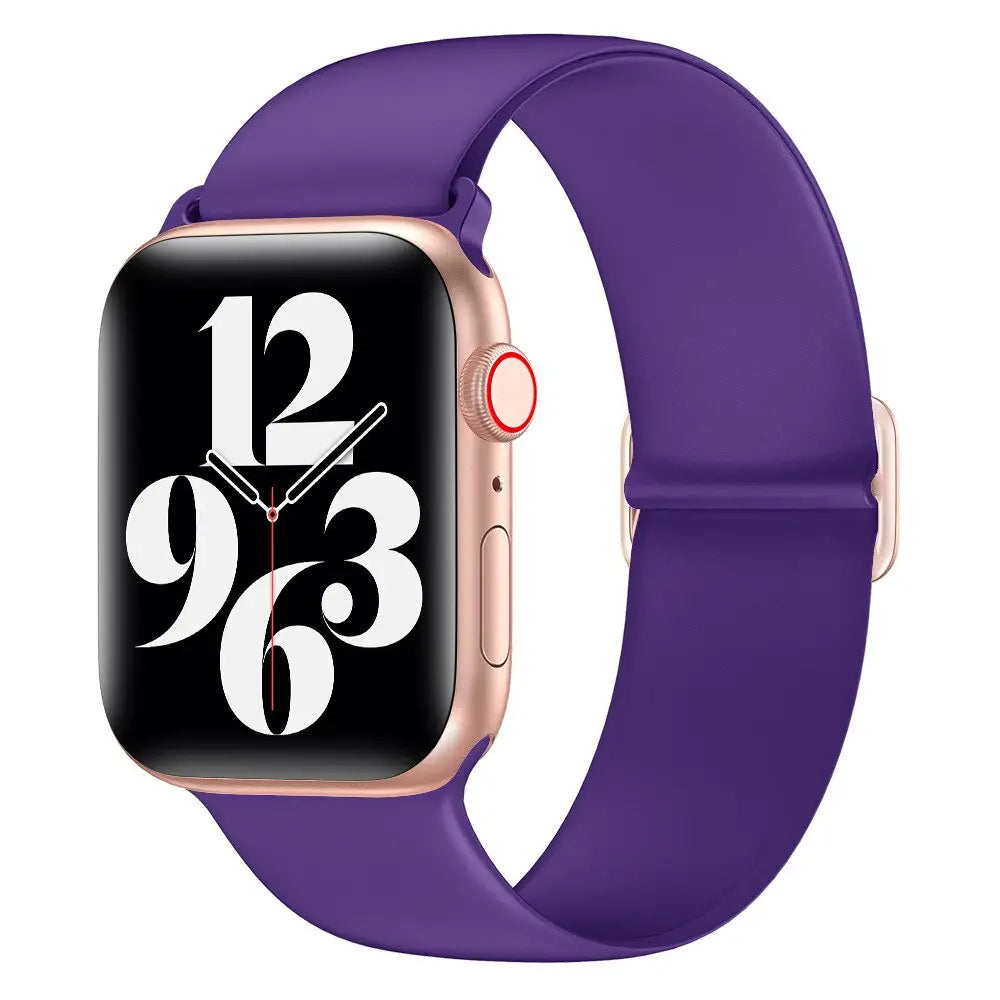 Apple Watch Armband - Elastisches Silikon Armband (anpassbar extra-dünn) - Aubergine / 38-40-41 mm