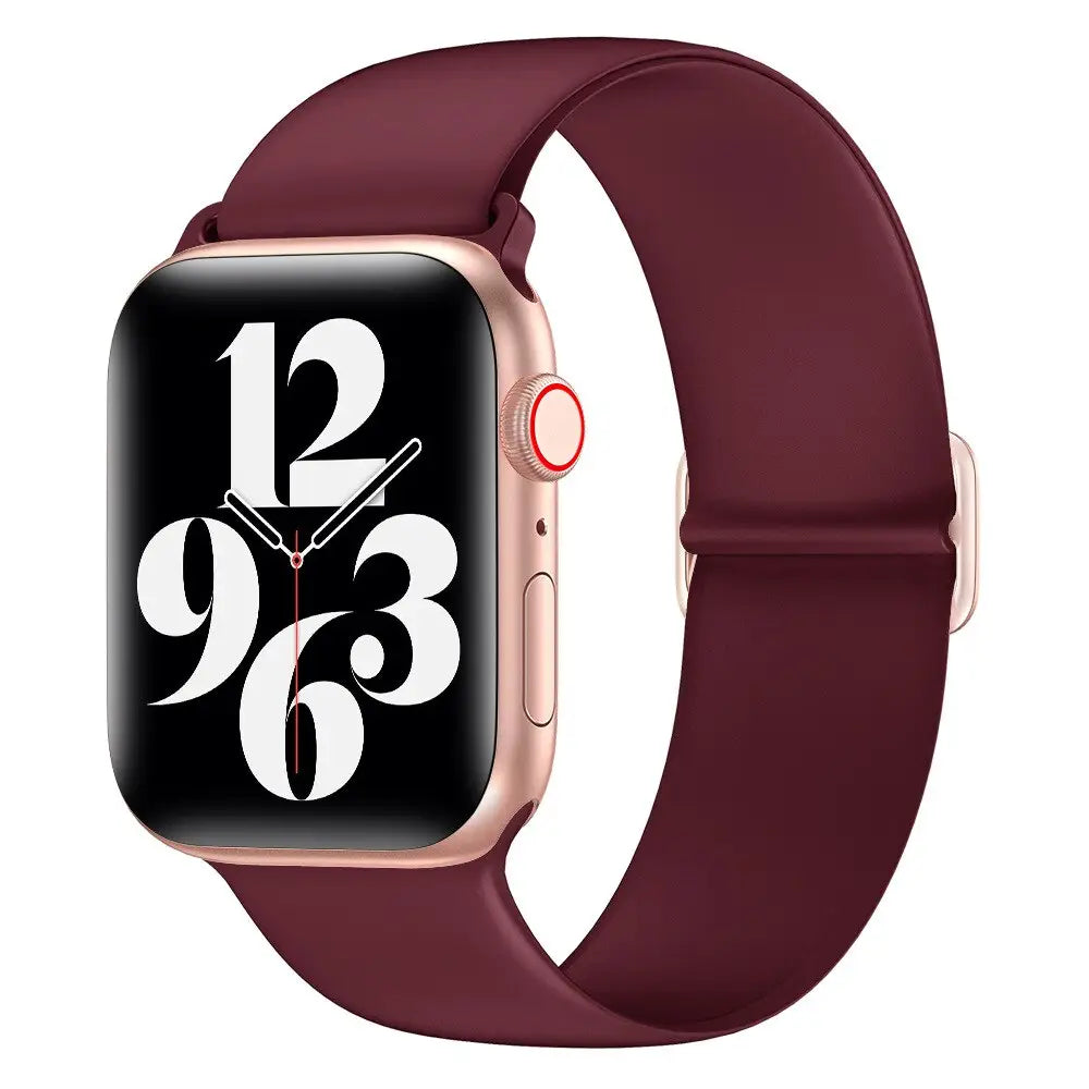 Apple Watch Armband - Elastisches Silikon Armband (anpassbar extra-dünn) - Burgundy / 38-40-41 mm