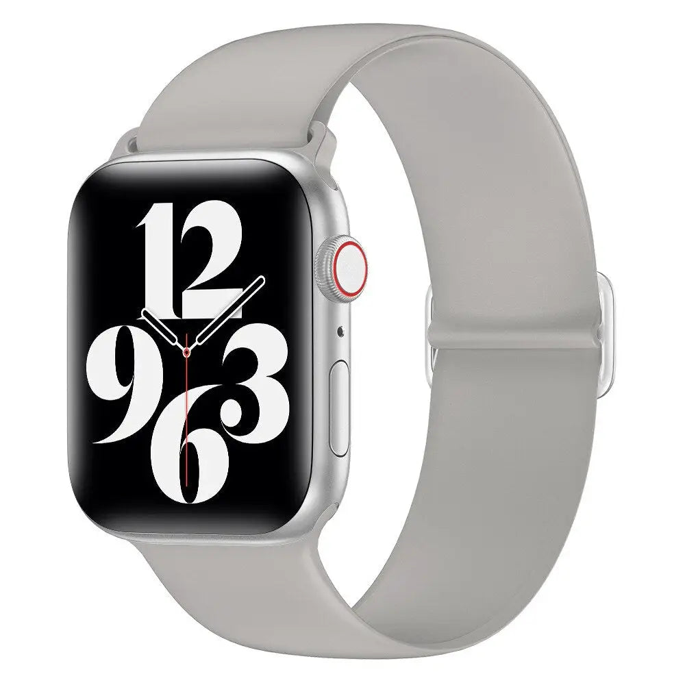 Apple Watch Armband - Elastisches Silikon Armband (anpassbar extra-dünn) - Hellgrau / 38-40-41 mm