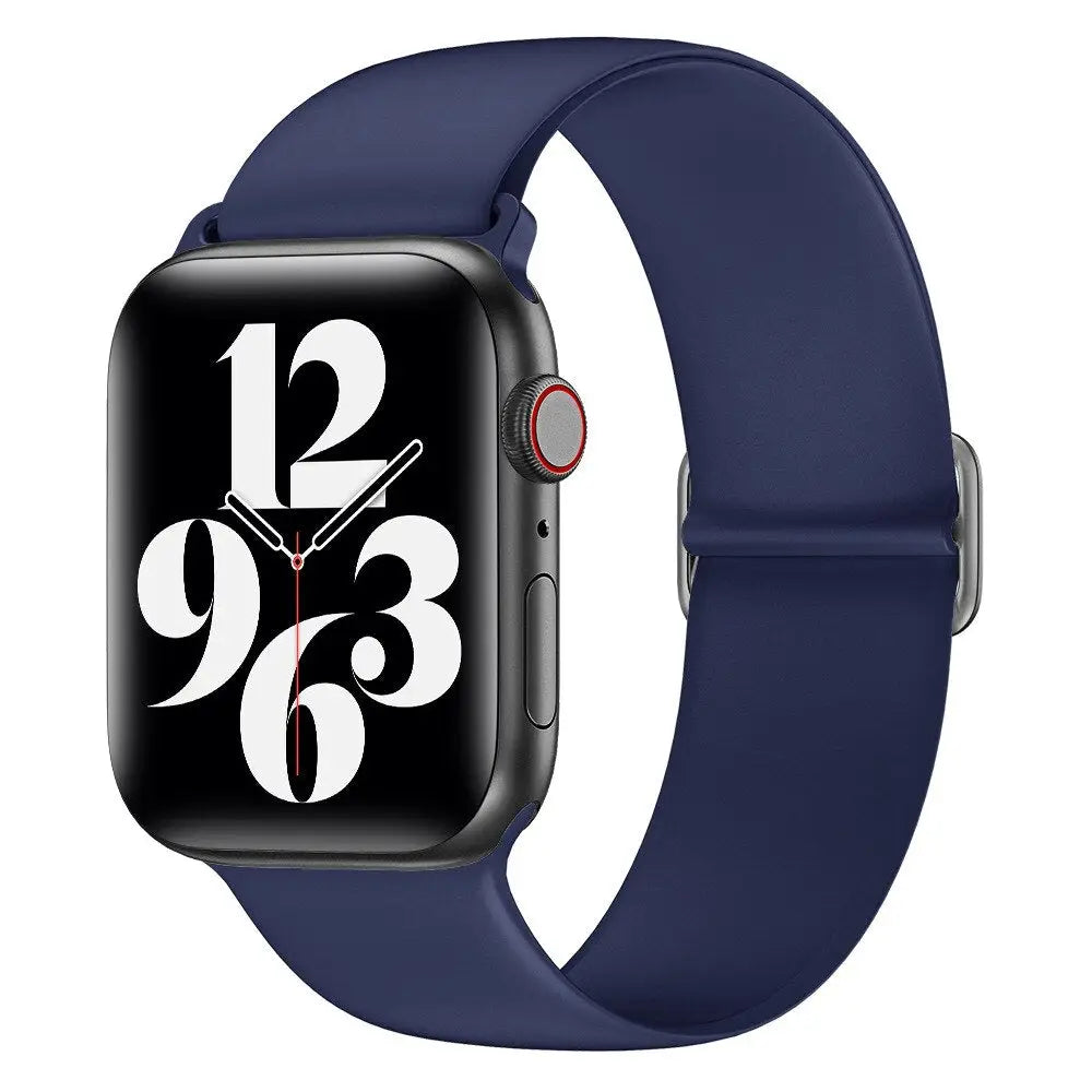 Apple Watch Armband - Elastisches Silikon Armband (anpassbar extra-dünn) - Mitternachtsblau