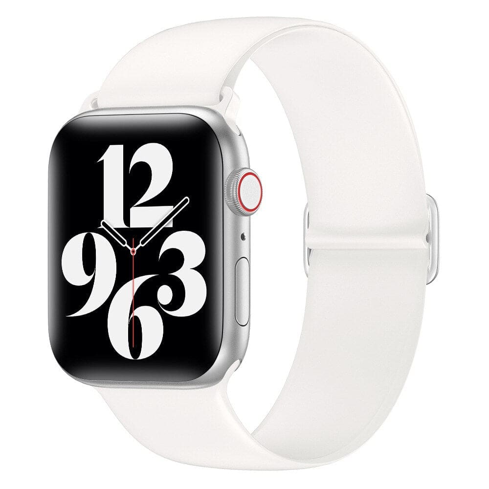 Elastisches Silikon Armband (anpassbar extra-dünn) - Weiss / 38-40-41 mm Apple Watch