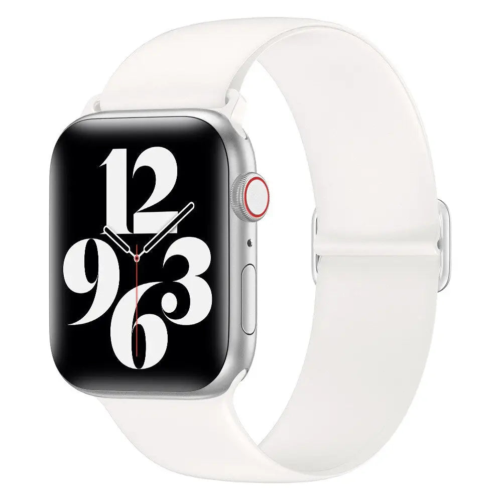 Apple Watch Armband - Elastisches Silikon Armband (anpassbar extra-dünn) - Weiss / 38-40-41 mm