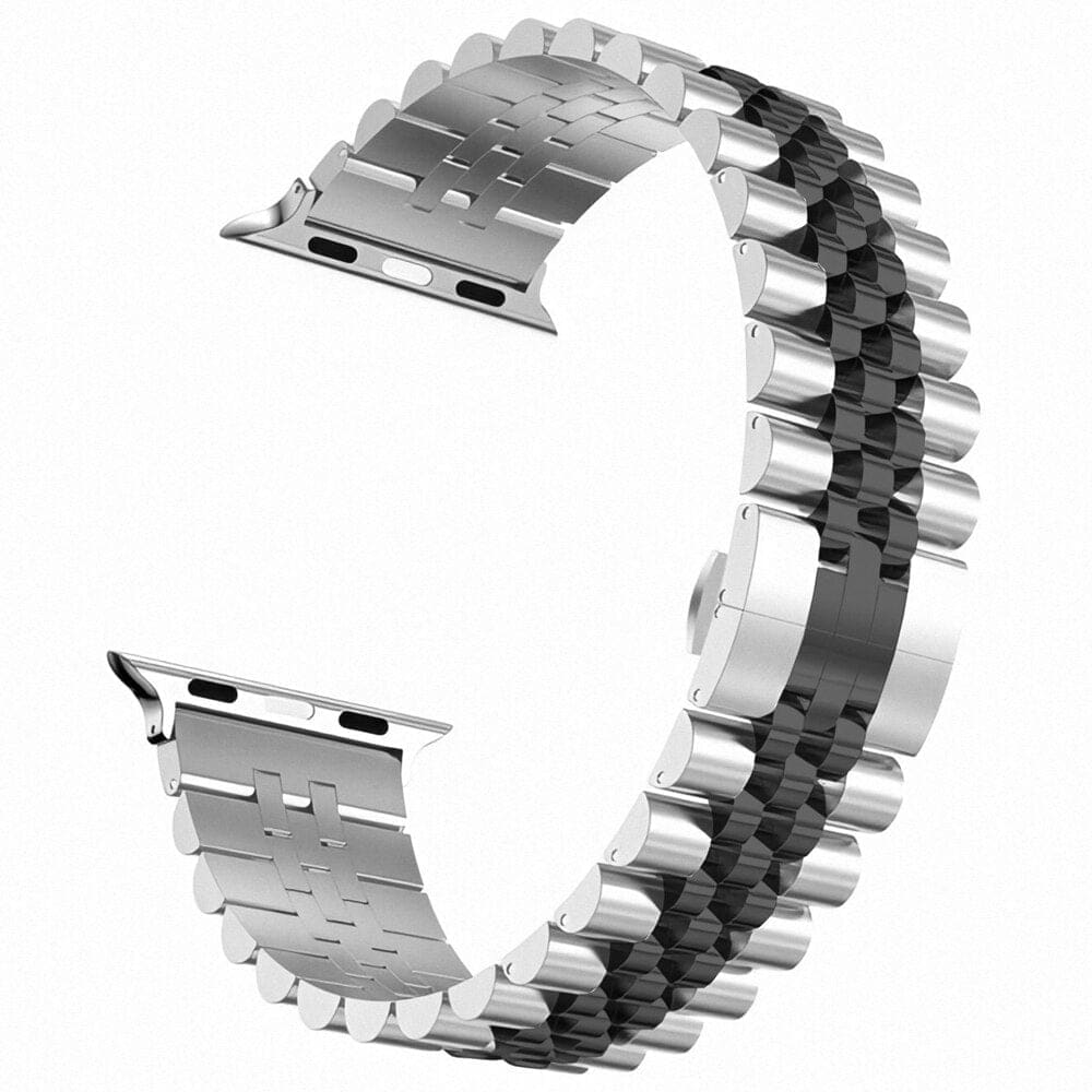 Gliederarmband aus Edelstahl - Silber & Schwarz / 38-40-41 mm - Apple Watch Armband