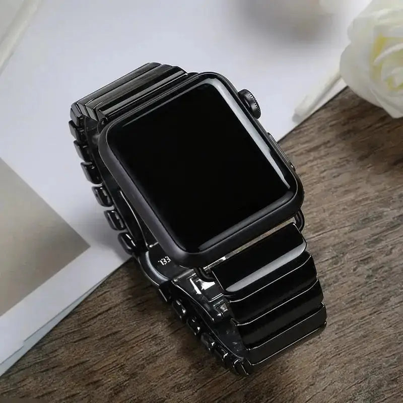 Gliederarmband aus Keramik - Schwarz / 38-40-41 mm Apple Watch Armband