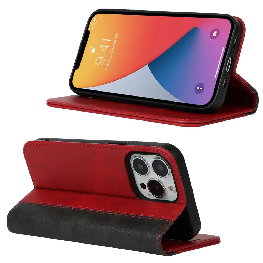 iPhone Schutzhülle - iPhone Retro Flip Cover – Echtleder-Schutzhülle