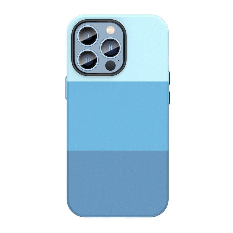 iPhone Schutzhülle im Color-Block Look - Blau / iPhone 11 - iPhone Schutzhülle