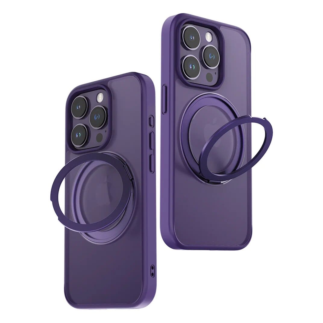 iPhone Schutzhülle mit 360°-Standring - Violett / iPhone 15 - iPhone Schutzhülle