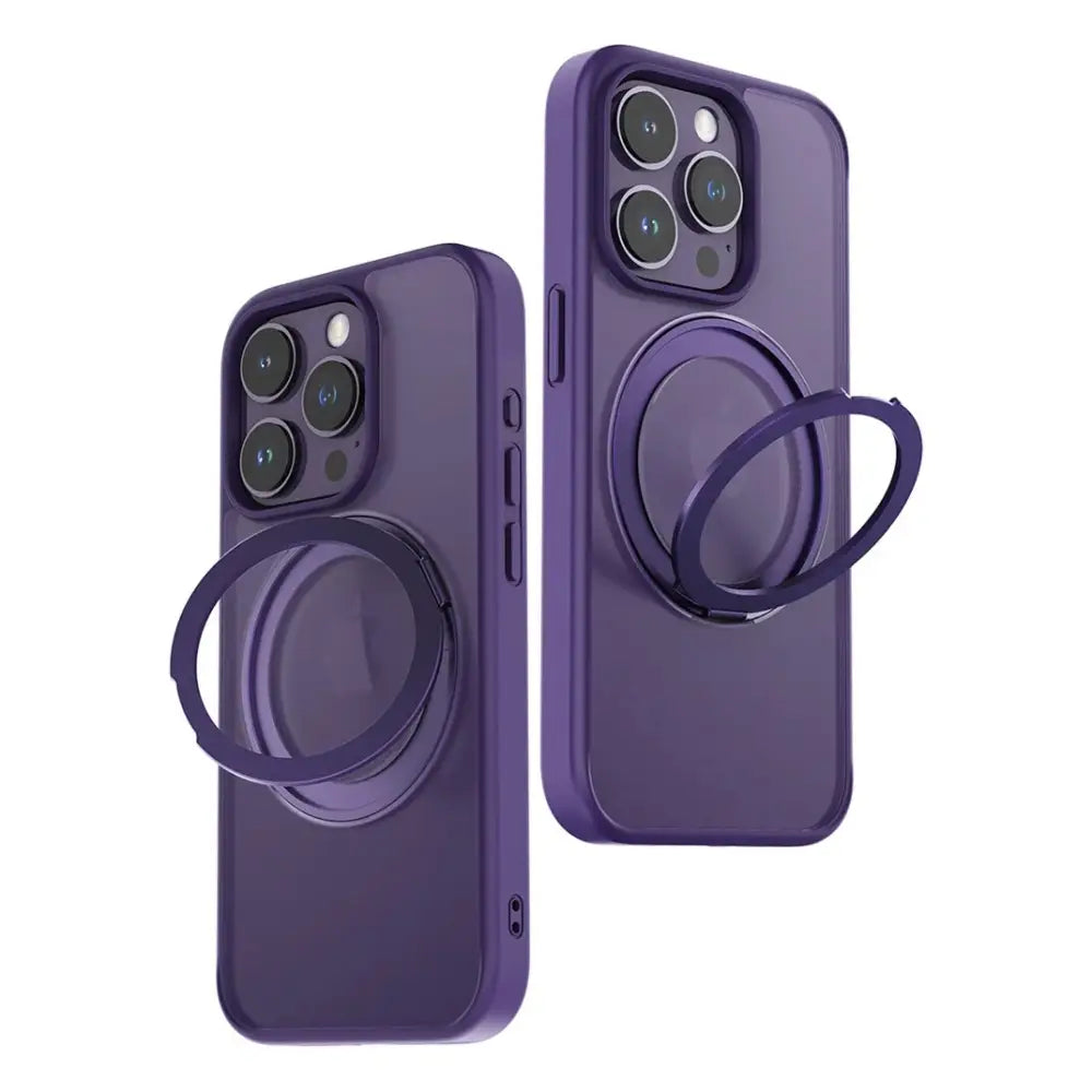 iPhone Schutzhülle - iPhone Schutzhülle mit 360°-Standring - Violett / iPhone 15