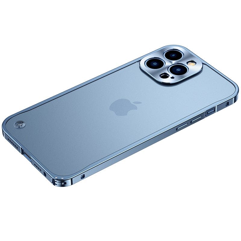 iPhone Schutzhülle mit Metallrahmen (Hardcase) - Blau / iPhone 15 - iPhone Schutzhülle