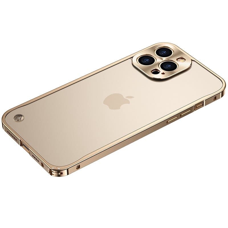 iPhone Schutzhülle mit Metallrahmen (Hardcase) - Gold / iPhone 15 - iPhone Schutzhülle