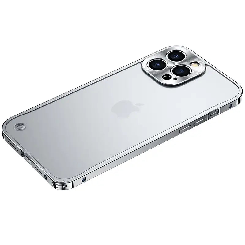 iPhone Schutzhülle - iPhone Schutzhülle mit Metallrahmen (Hardcase) - Silber / iPhone 15