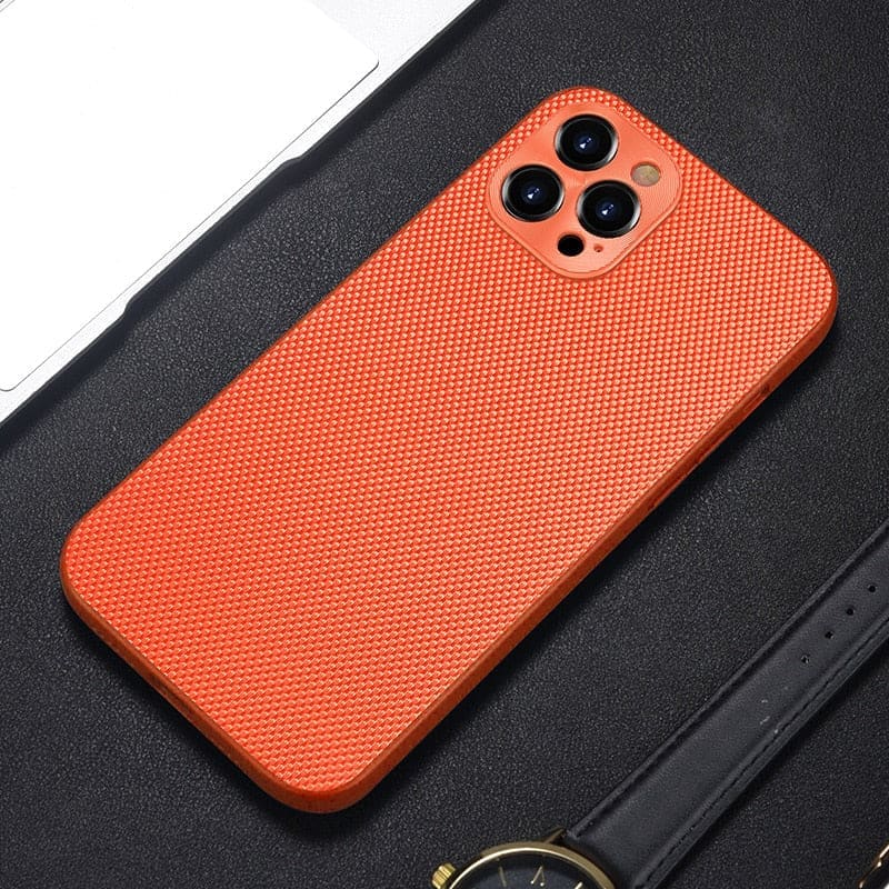 iPhone Schutzhülle mit Nylon - Rückseite - Orange / 15