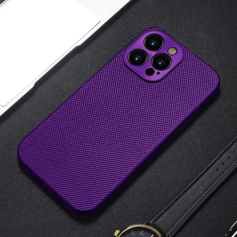 iPhone Schutzhülle - iPhone Schutzhülle mit Nylon-Rückseite - Violett / iPhone 15