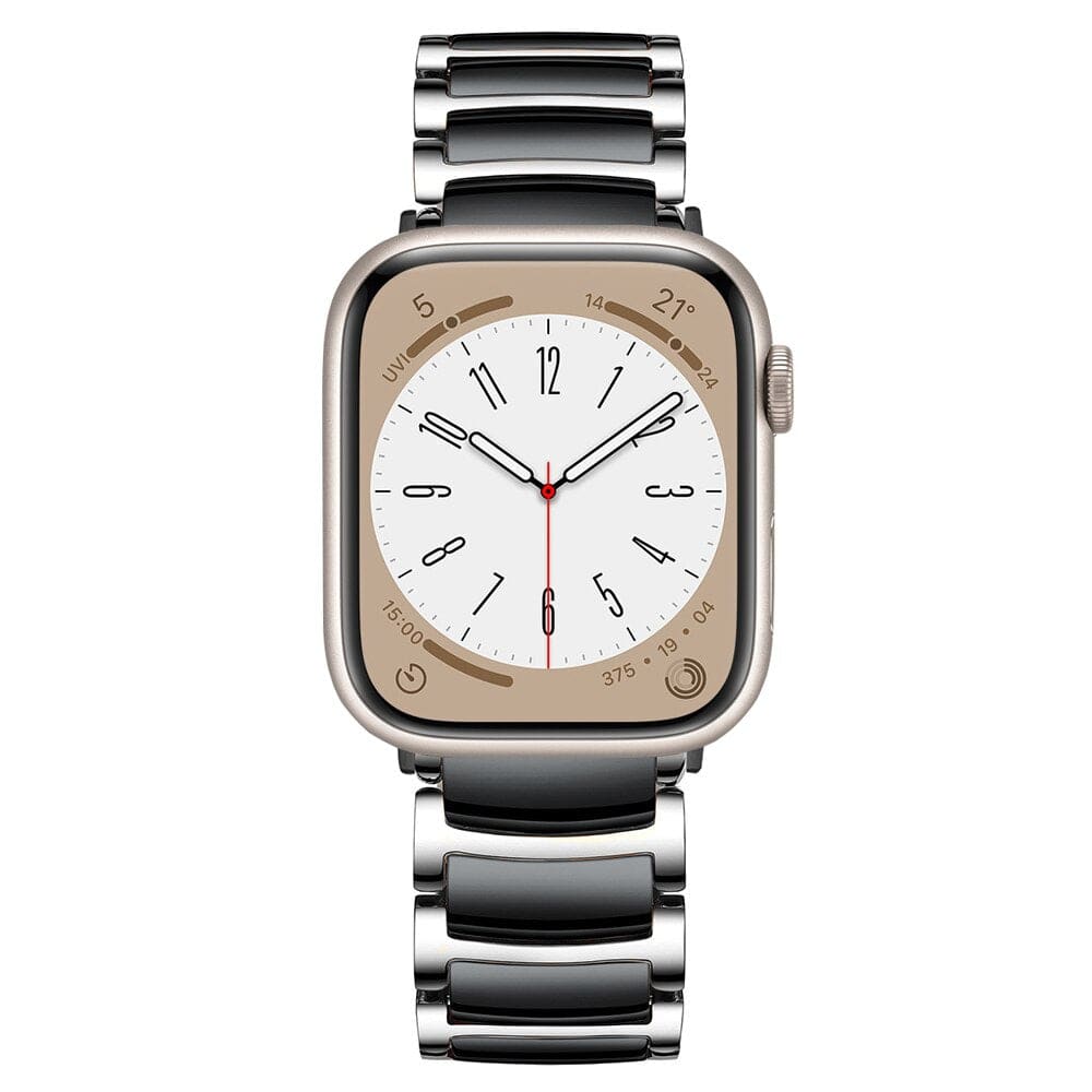 Keramik Gliederarmband für Apple Watch - Schwarz & Silber / 38-40-41 mm - Apple Watch Armband