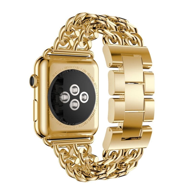 Kettenarmband aus Edelstahl - Gold / S 38 - 40 - 41 mm Apple Watch Armband