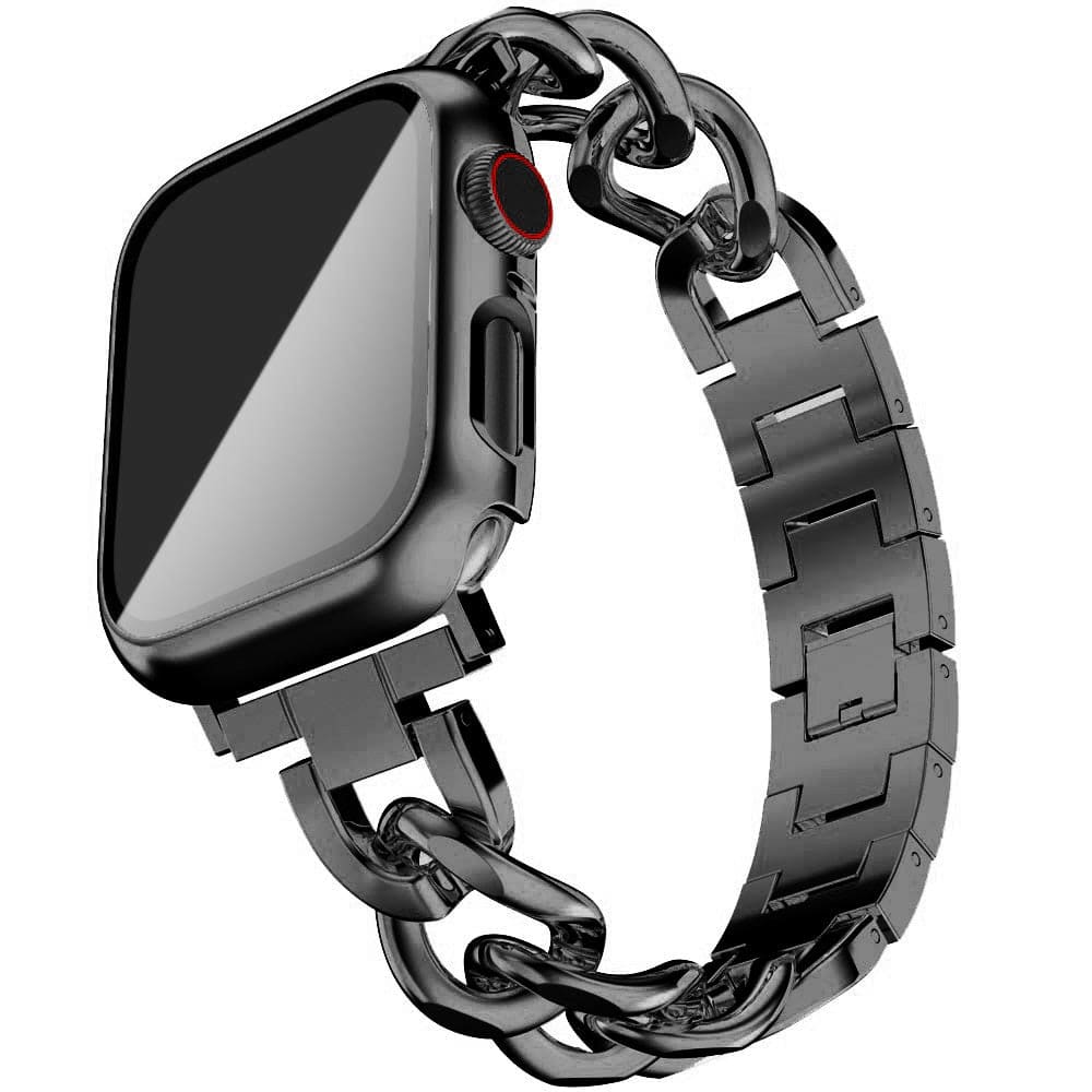 Kettenarmband aus Edelstahl - Schwarz / 38 mm - Apple Watch Armband