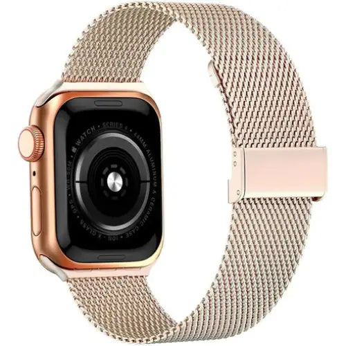 Apple Watch Armband - Klassisches Milanaise Armband aus Edelstahl - Champagner / 38-40-41 mm