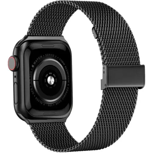 Apple Watch Armband - Klassisches Milanaise Armband aus Edelstahl - Schwarz / 38-40-41 mm