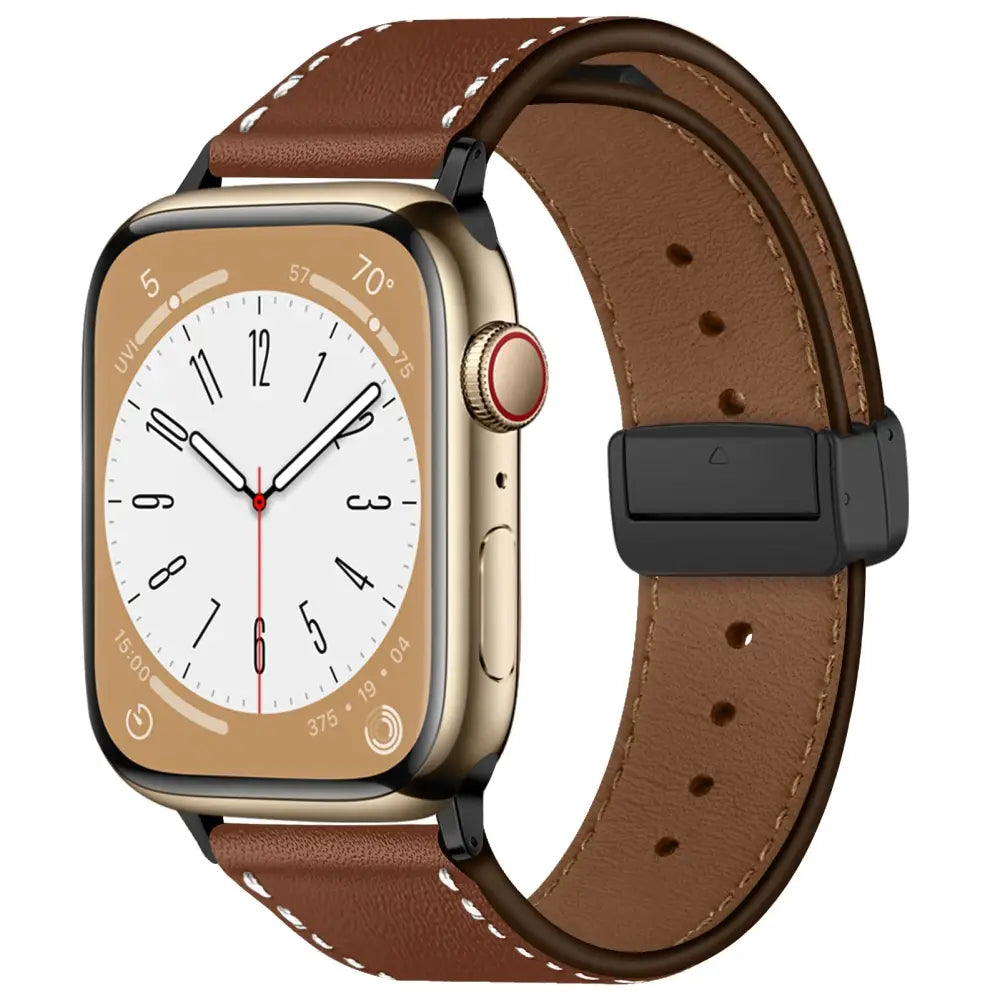 Apple Watch Armband - Kunstleder-Armband mit Magnet-Verschluss - Braun / 38-40-41 mm