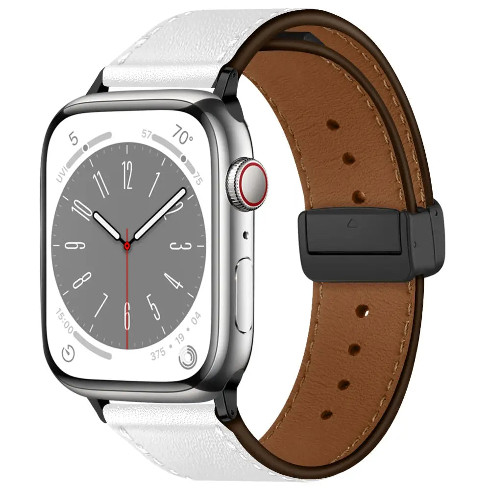 Apple Watch Armband - Kunstleder-Armband mit Magnet-Verschluss - Weiss / 38-40-41 mm