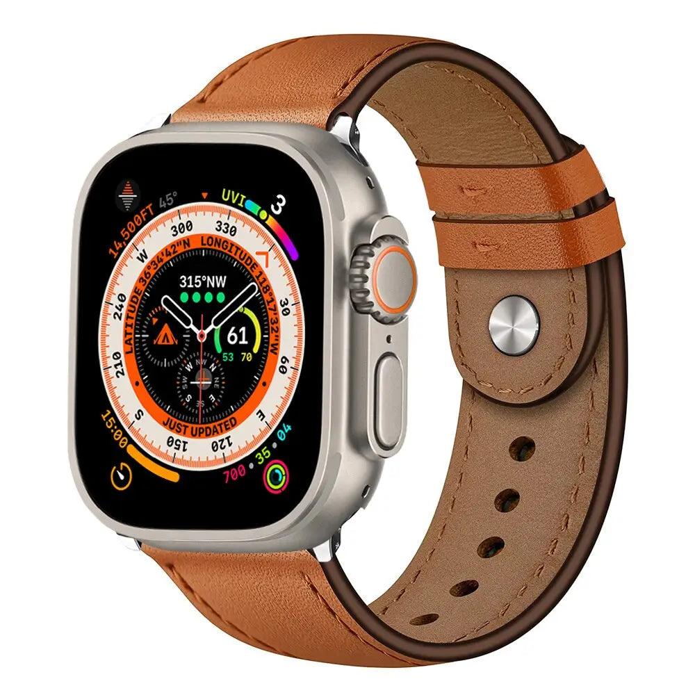 Apple Watch Armband - Kunstleder-Armband mit Sport-Verschluss - Braun / 38 mm