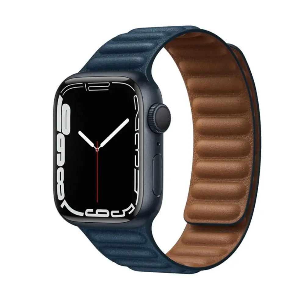 Apple Watch Armband - Magnetic Loop • Armband aus Kunstleder - Abyssblau / 38-40-41 mm