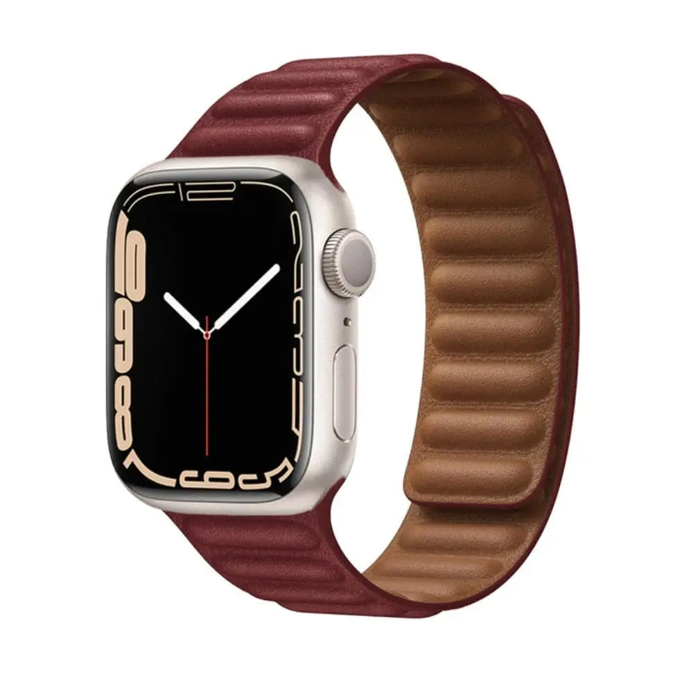 Apple Watch Armband - Magnetic Loop • Armband aus Kunstleder - Burgundy / 38-40-41 mm