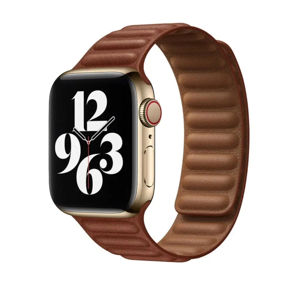 Apple Watch Armband - Magnetic Loop • Armband aus Kunstleder - Dunkelbraun / 38-40-41 mm