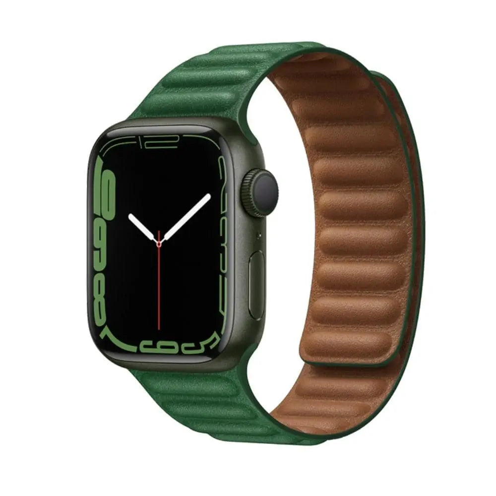 Apple Watch Armband - Magnetic Loop • Armband aus Kunstleder - Dunkelgrün / 38-40-41 mm