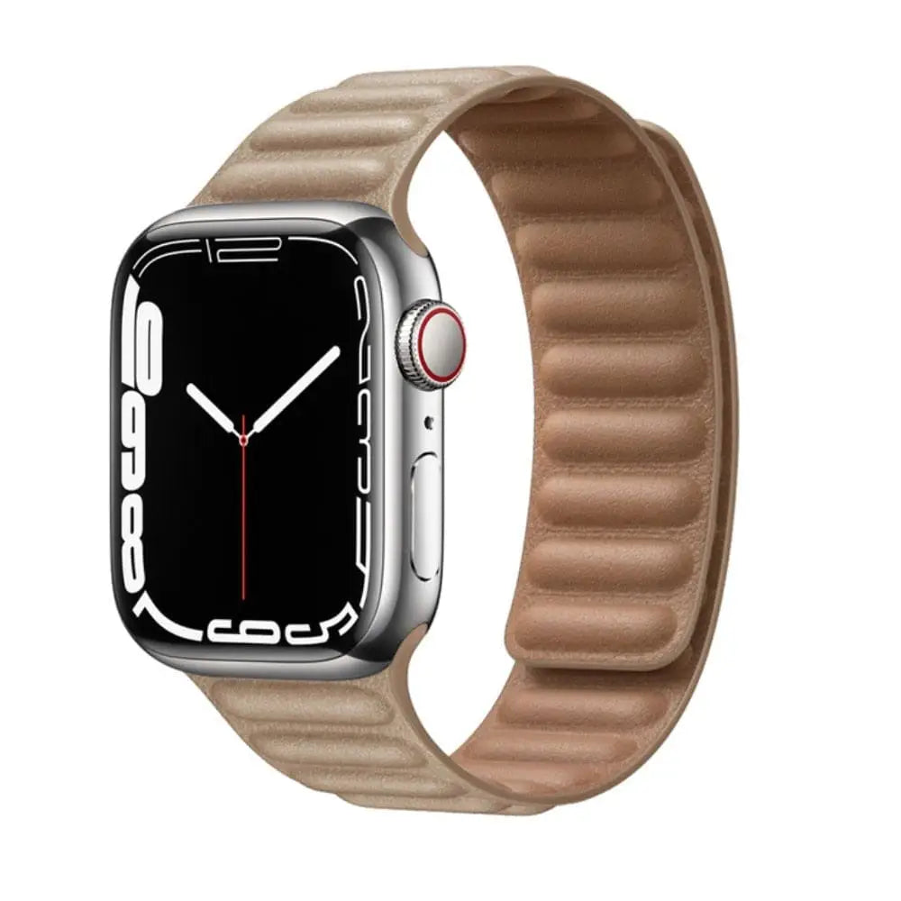 Apple Watch Armband - Magnetic Loop • Armband aus Kunstleder - Khaki / 38-40-41 mm