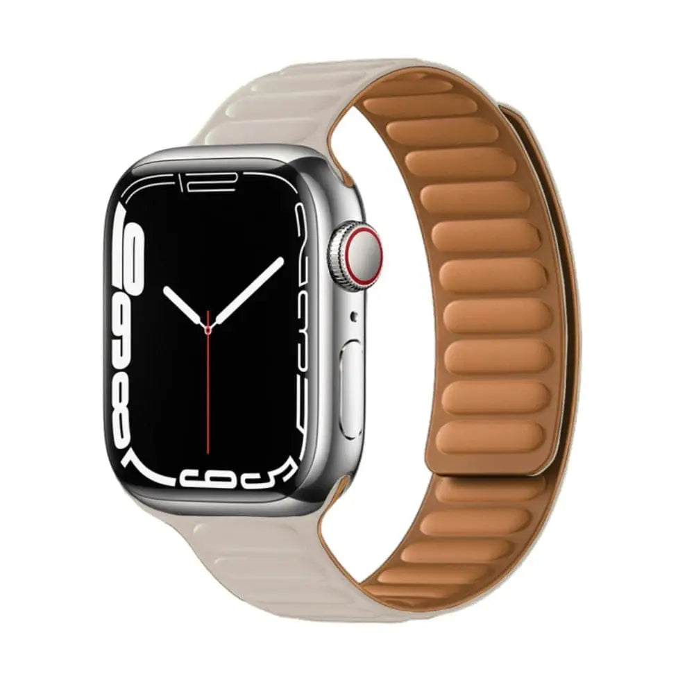 Apple Watch Armband - Magnetic Loop • Armband aus Silikon - Beige / 38-40-41 mm