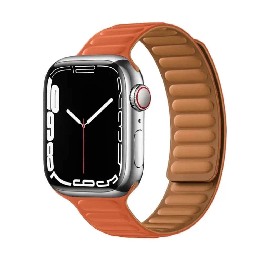 Apple Watch Armband - Magnetic Loop • Armband aus Silikon - Dunkelorange / 38-40-41 mm